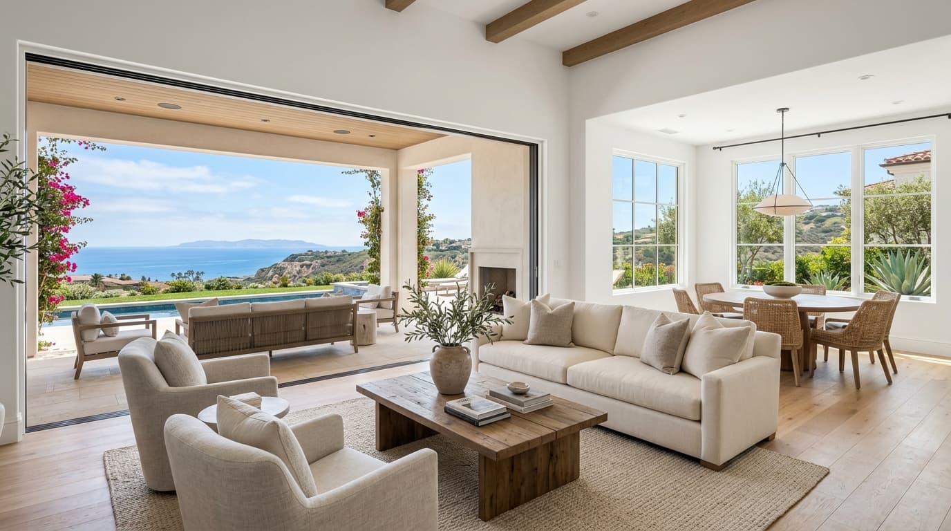 Bright, well-presented living room in a Southern California home ready for listing